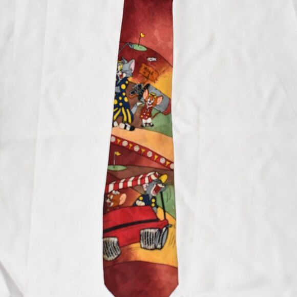 Vintage 1993 Cartoon Network Tom & Jerry Hole In 1 The Golf Game Tie - Picture 1 of 5
